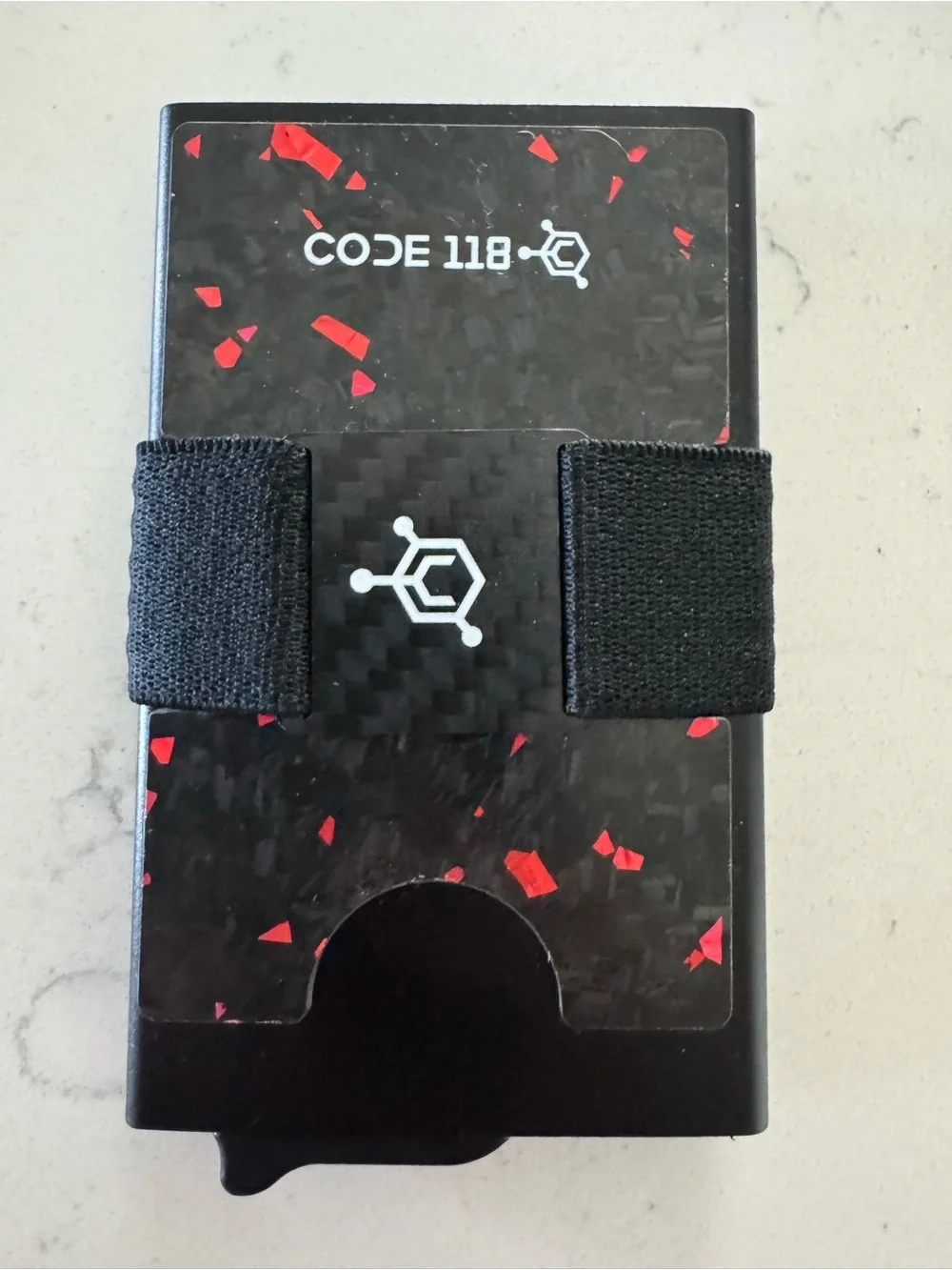 Carbon Fiber Money Clip Wallet - Black with Red Accents